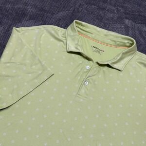 UNTUCKit Damian Polo Shirt Mens XL Green Floral Daisy Pima Cotton Short Sleeve